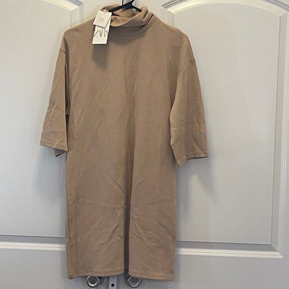 NWT Turtleneck Dress - Women Size S - Tan - Picture 1 of 5